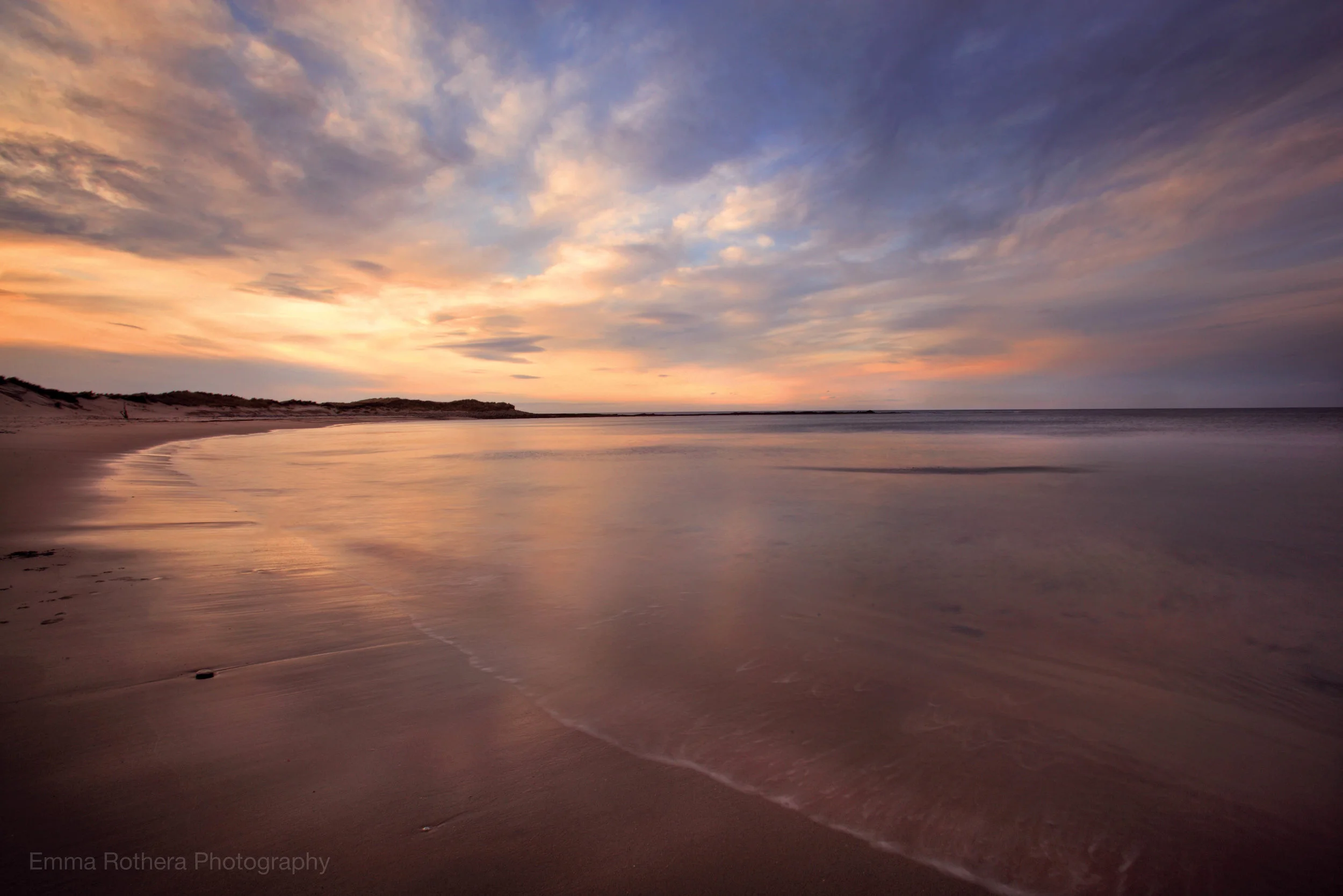 Coves Haven, Winter Sunset, The North Shore, Holy Island, Northumberland