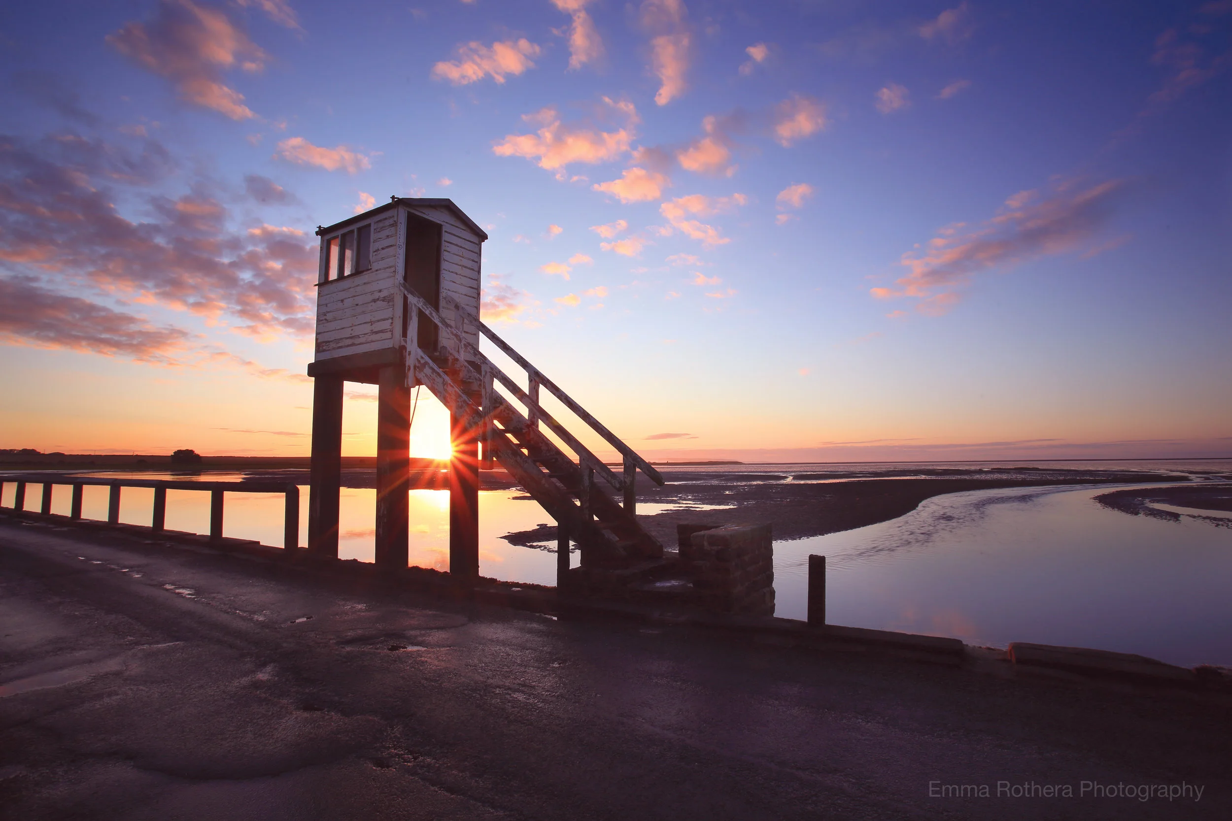 Holy Island White Refuge Hut Summer Sunset, Holy Island, Northumberland