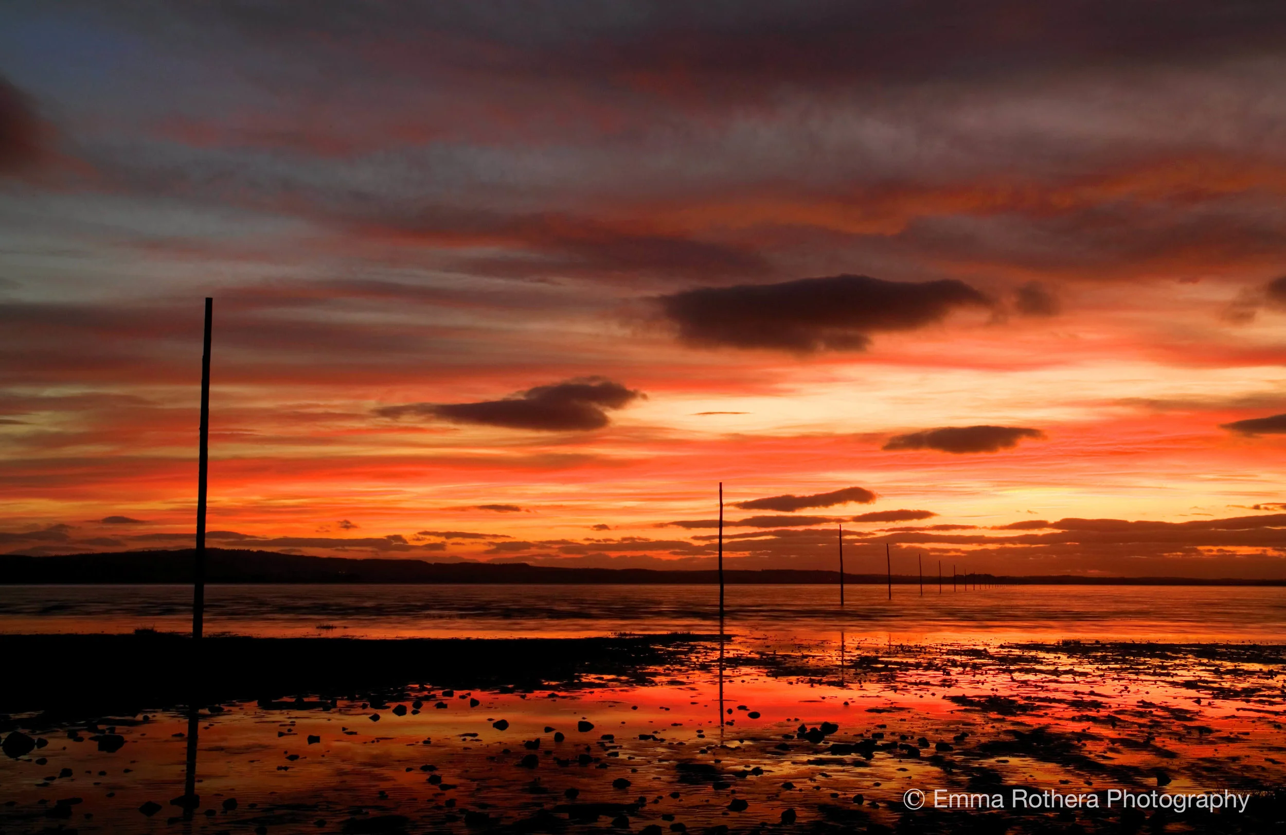 Orange Pilgrims Way Sunset, Holy Island, Northumberland