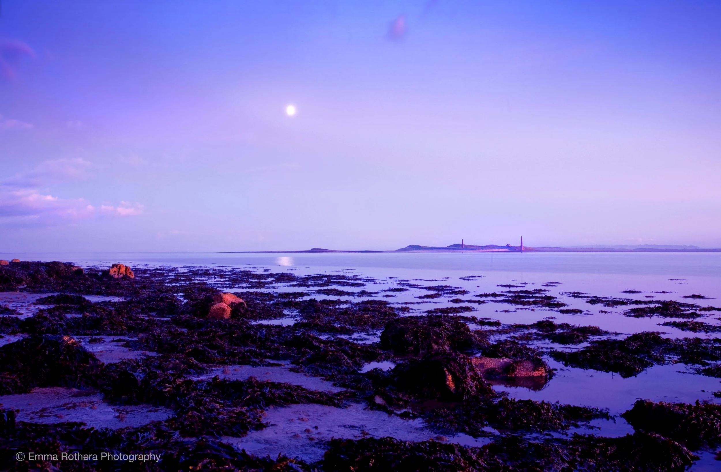 Moonlight Seascape, Ross Sands & the Beacons View, Holy Island, Northumberland
