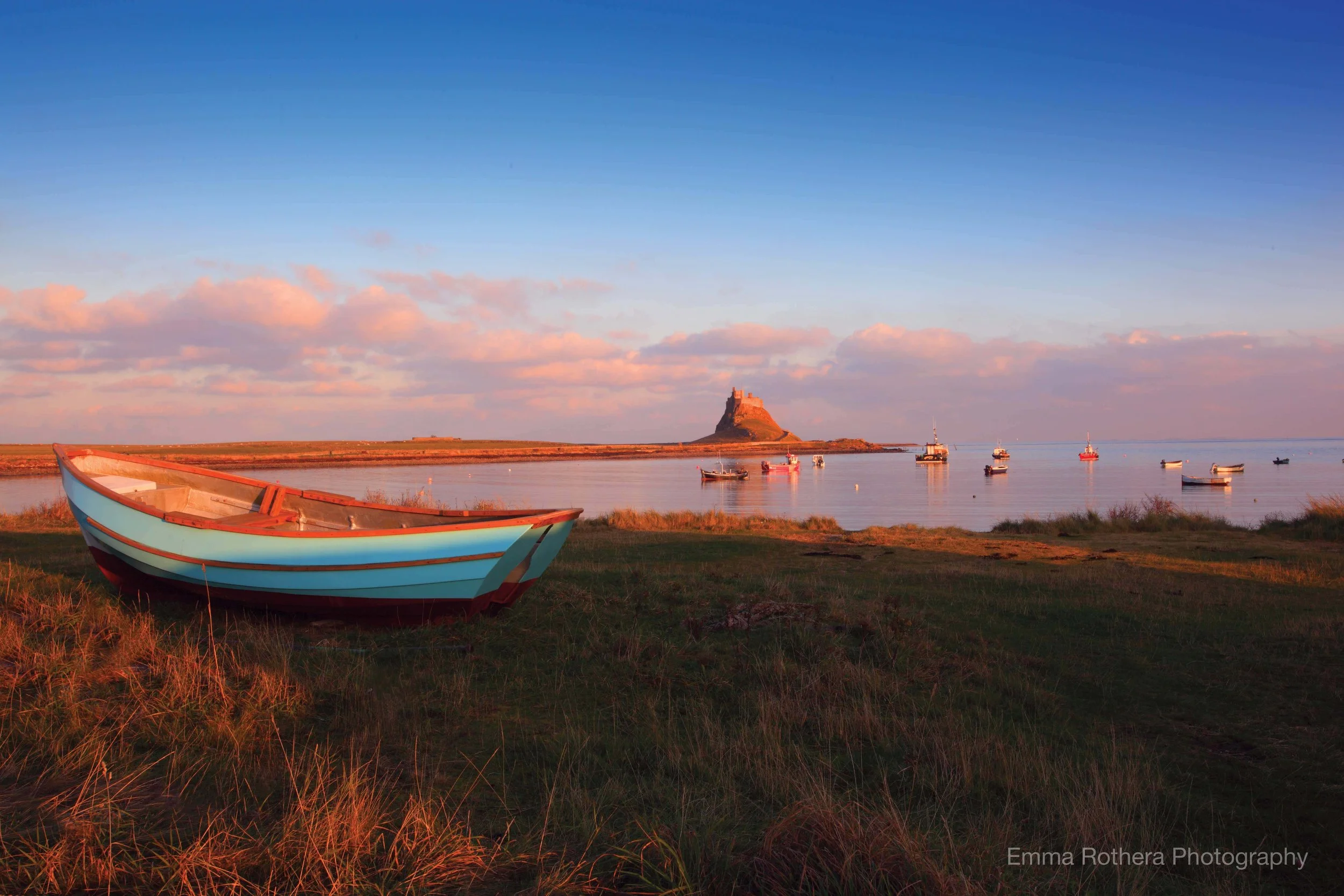 Lindisfarne Castle Golden Hour Summer Light, Holy Island, Lindisfarne