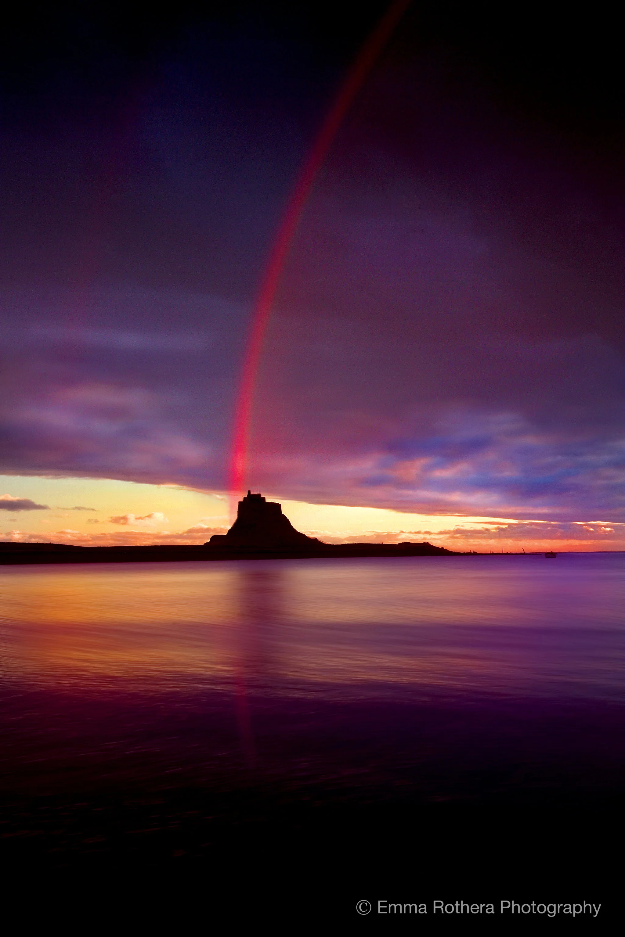 Rainbow over Lindisfarne Castle, Holy Island, Northumberland