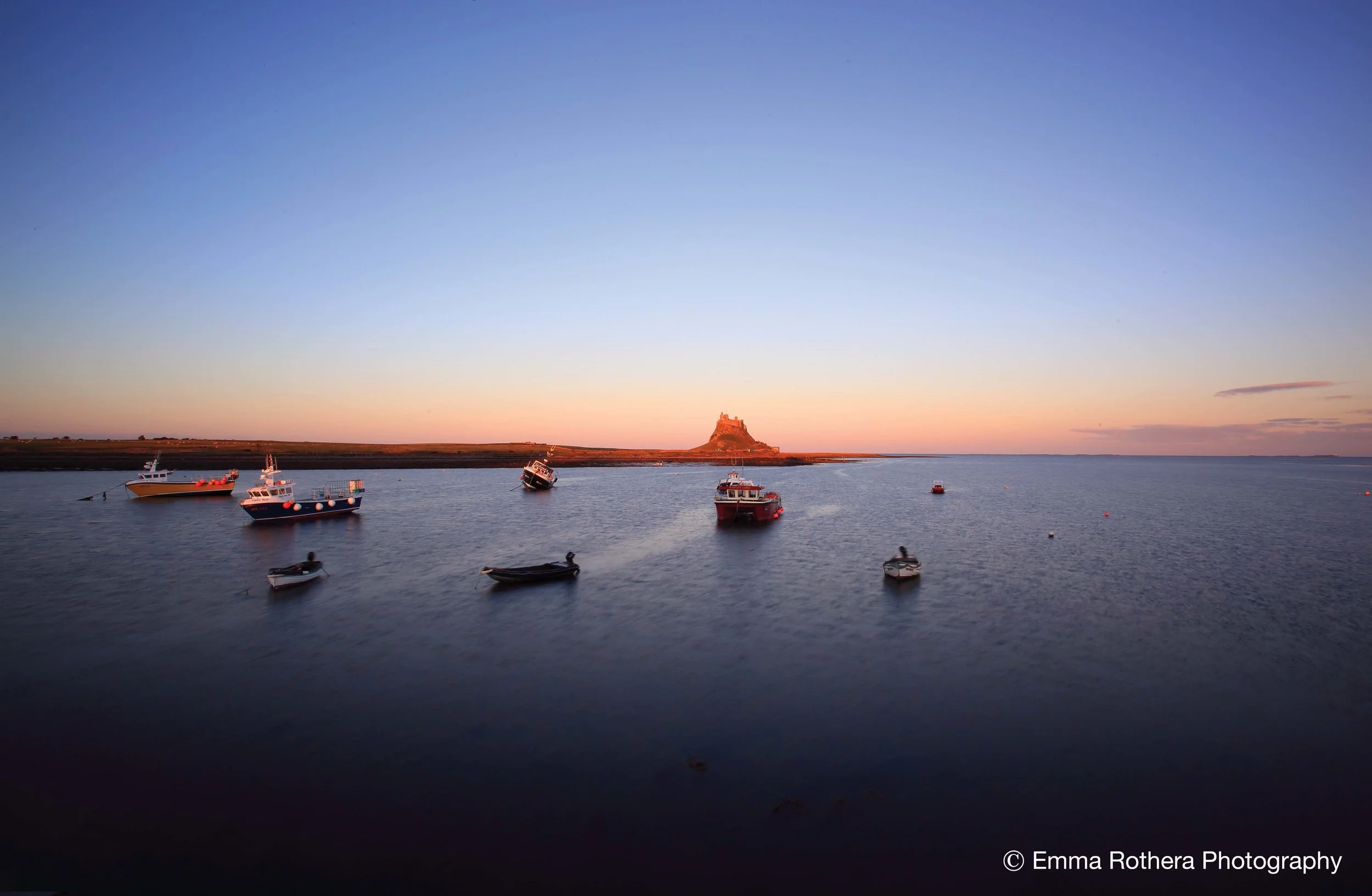Lindisfarne Castle Golden Hour Sunset, Holy Island