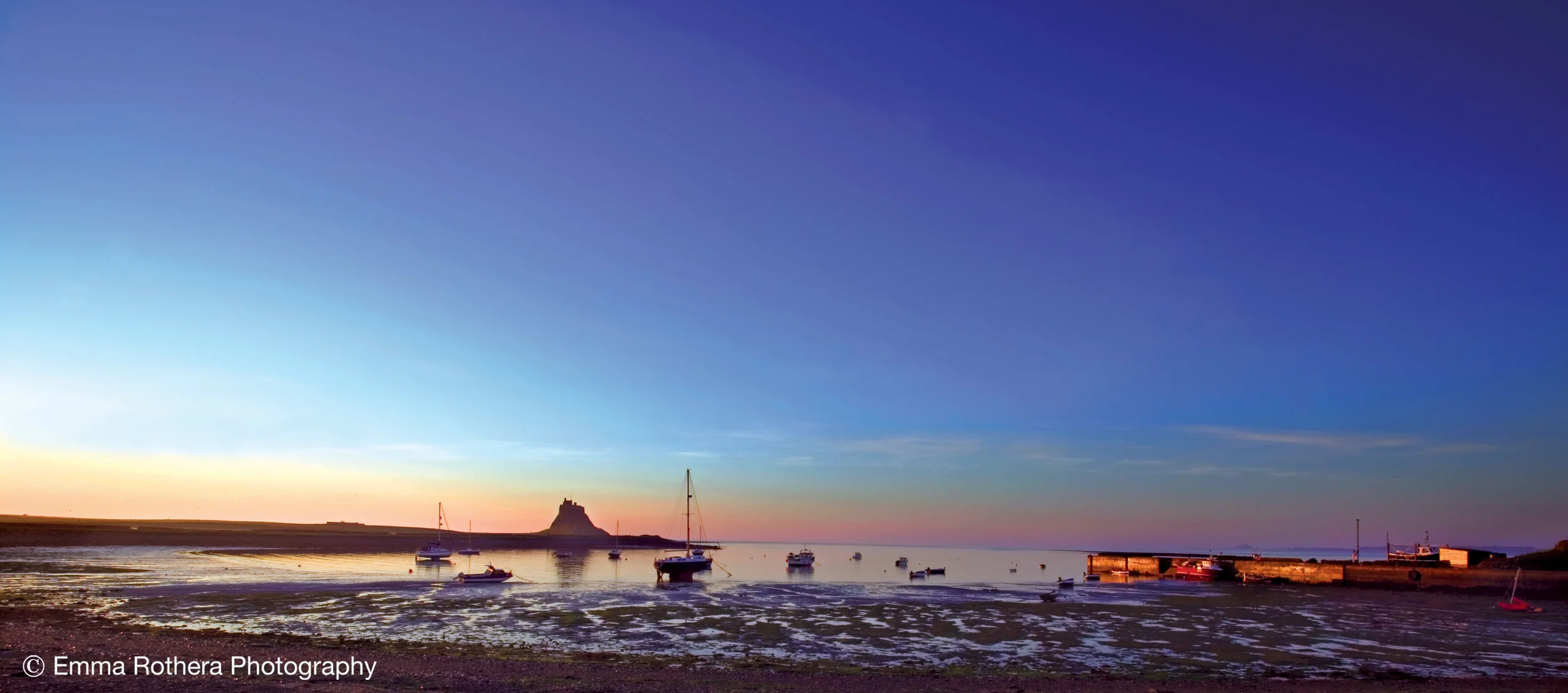 Lindisfarne Castle, Morning Light Panorama, Holy Island