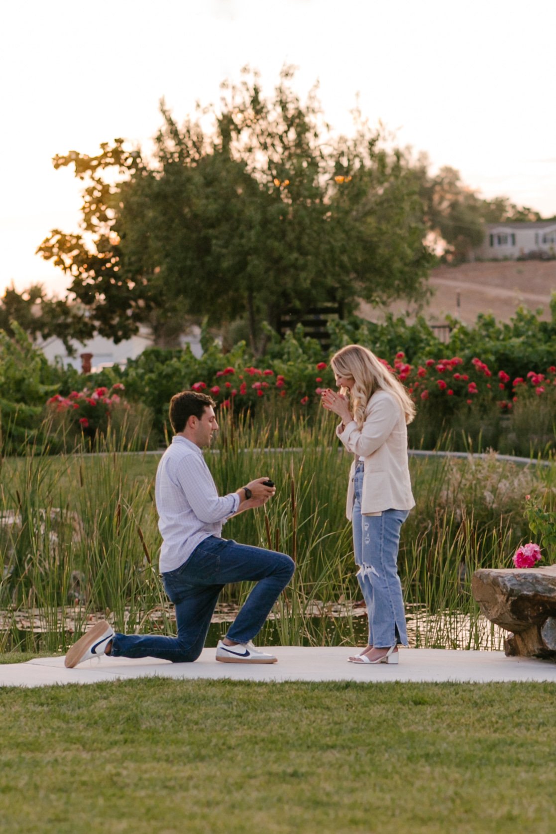 guy proposing to girl at temecula California winery