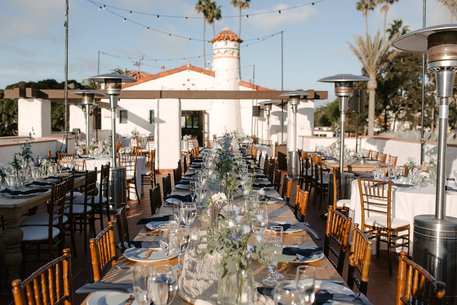 rooftop reception on the coast of california