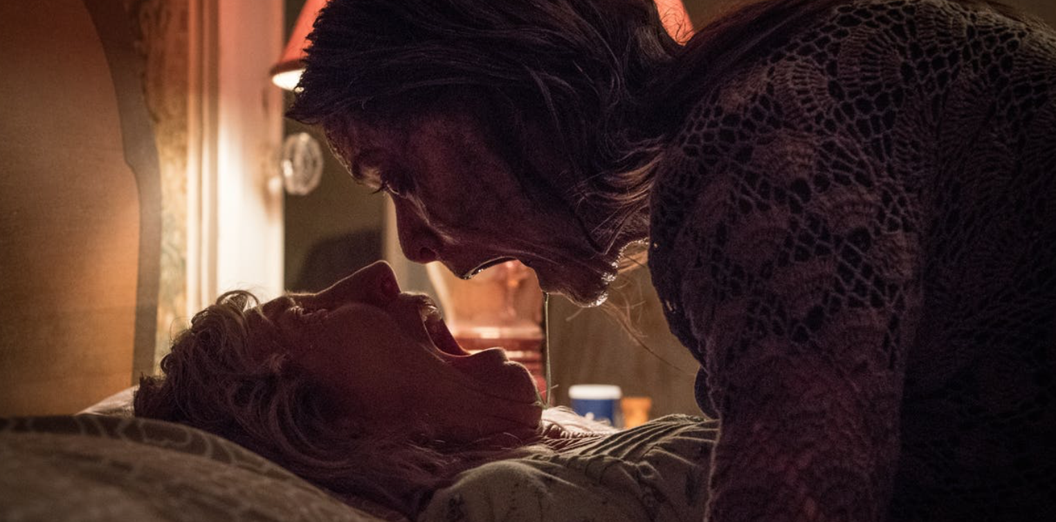 Tara as Fiona and Lin Shaye as Faith Matheson in Sony’s The Grudge.