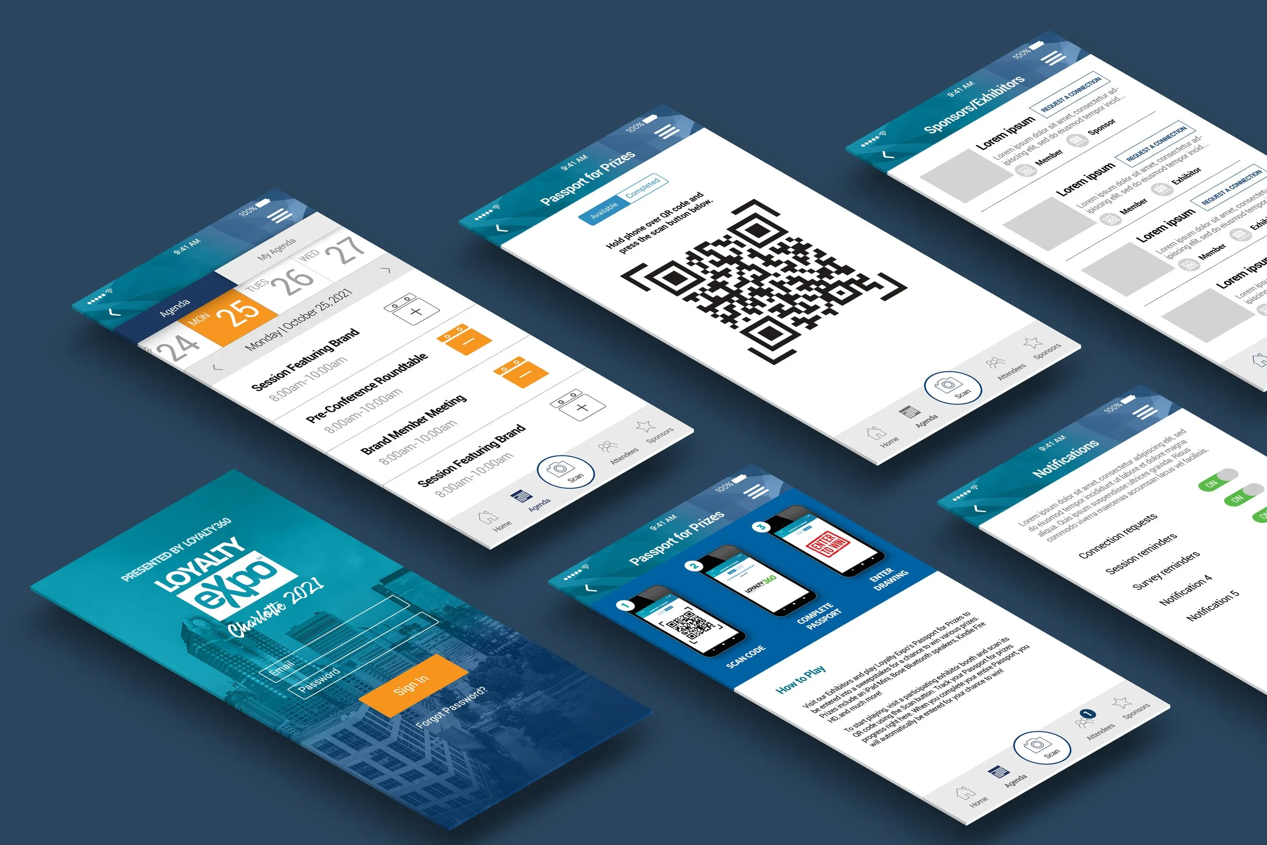 Loyalty Expo App Screens 