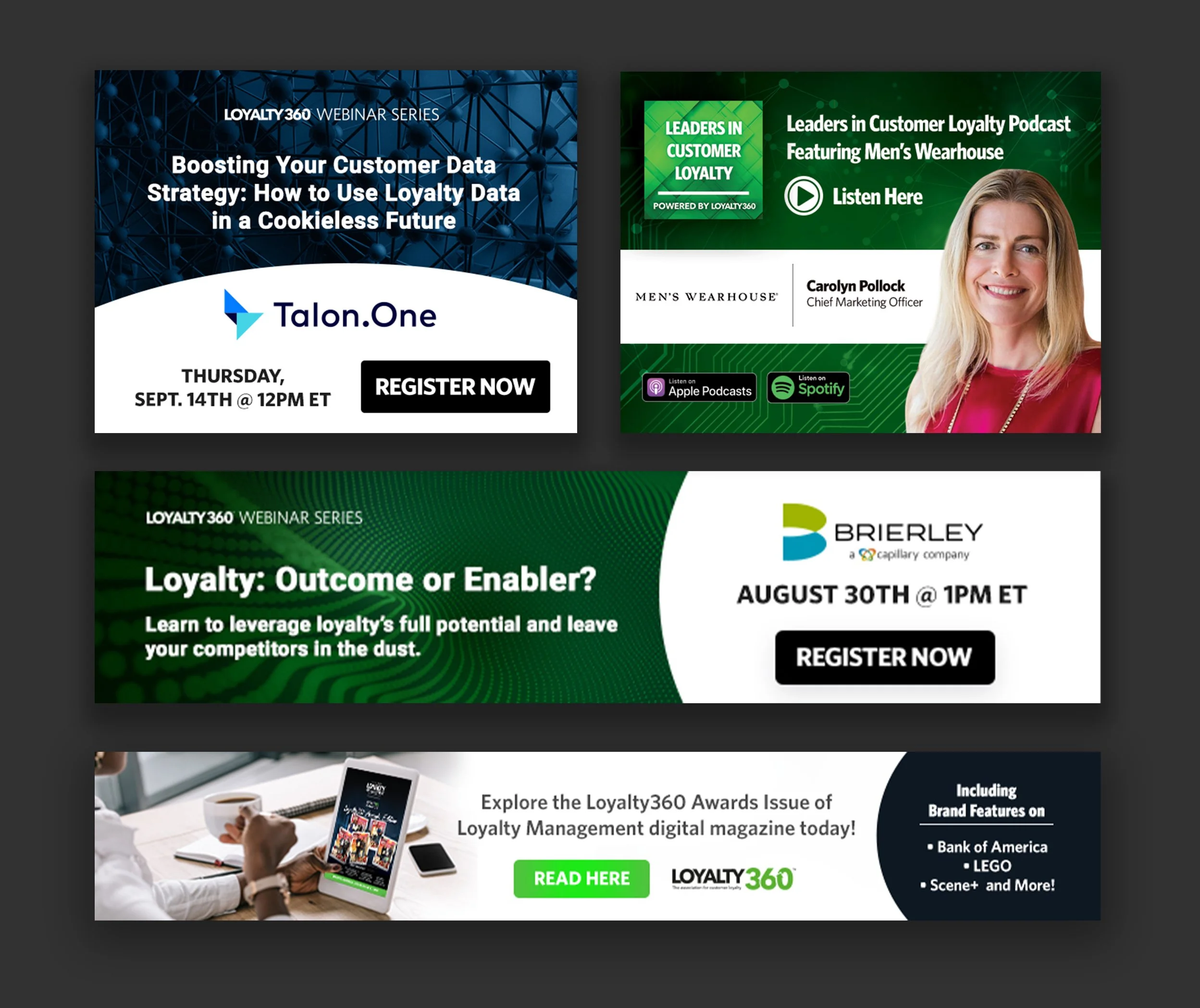 Web Banners, Email and Social Media Ads