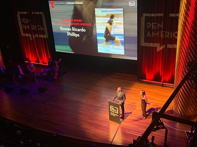 &ldquo;Writing is the only action I know where I feel like an ethical and moral person.&rdquo; - Rowan Ricardo Phillips accepts the 2019 PEN/ESPN Award for Literary Sports Writing. Rowan&rsquo;s novel, THE CIRCUIT, was also @sfchronicle&rsquo;s 2018 