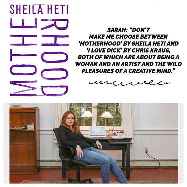 When asked by @belletrist what her favorite book was this past year, author @sarah_mccoll gave Sheila Heti&rsquo;s MOTHERHOOD a shout out! &bull;
&bull;
&bull;
#shoutout #motherhood #joyenough #belletrist #bookstagrammer #bookstagram #bookshelf #2018