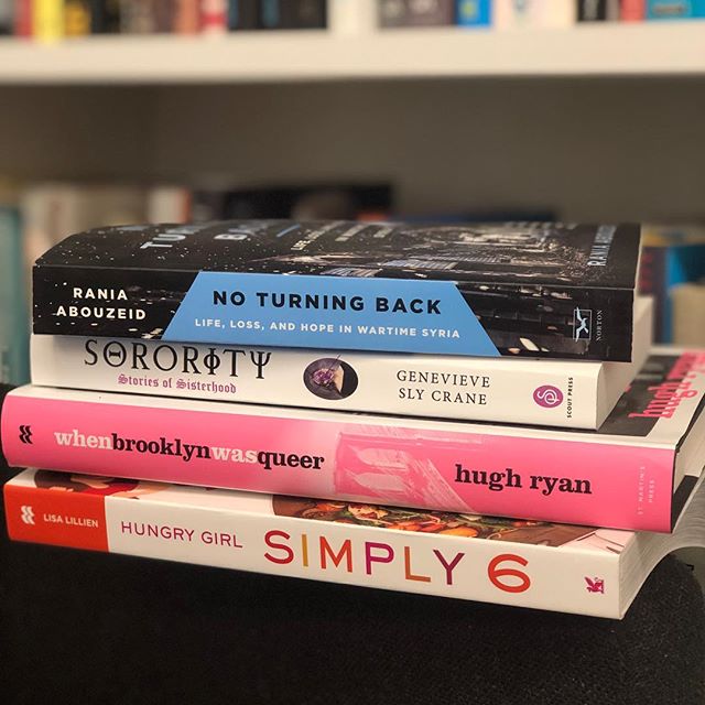 Your TBR pile just got bigger! 🎉Happy Pubday to the following🎉
@hungrygirl&rsquo;s SIMPLY 6
@hughoryan&rsquo;s WHEN BROOKLYN WAS QUEER
@genevieveslycranewriter&rsquo;s SORORITY in paperback
Rania Abouzeid&rsquo;s NO TURNING BACK in paperback
&bull;