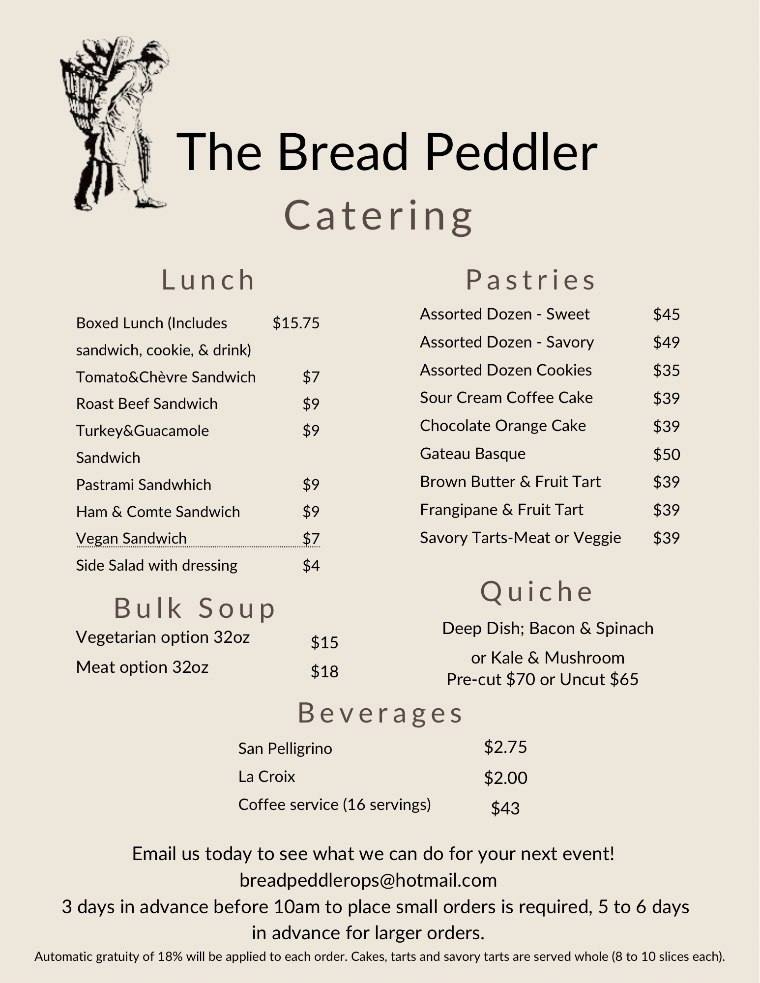 Catering — The Bread Peddler