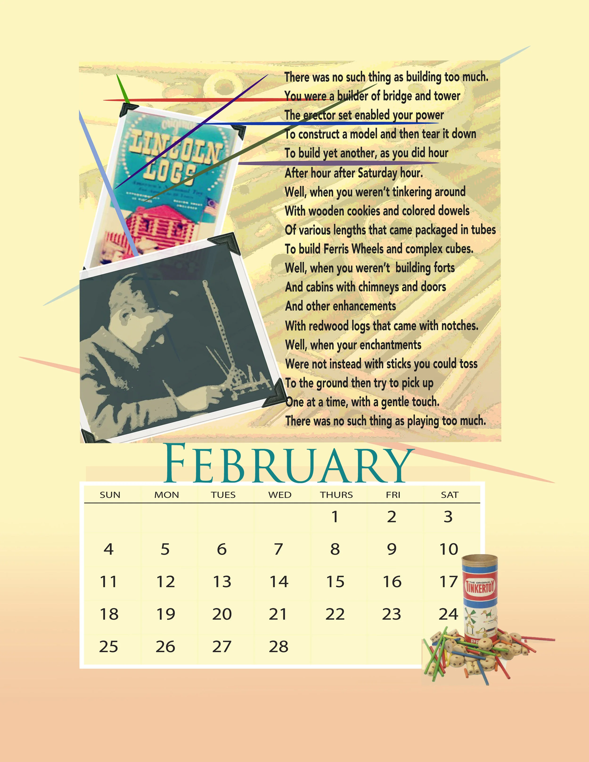 The February page from the Hula Hoops and &nbsp;Howdy Doody calendars, There are still a handful available if you would like your own. At the Shop.&nbsp;