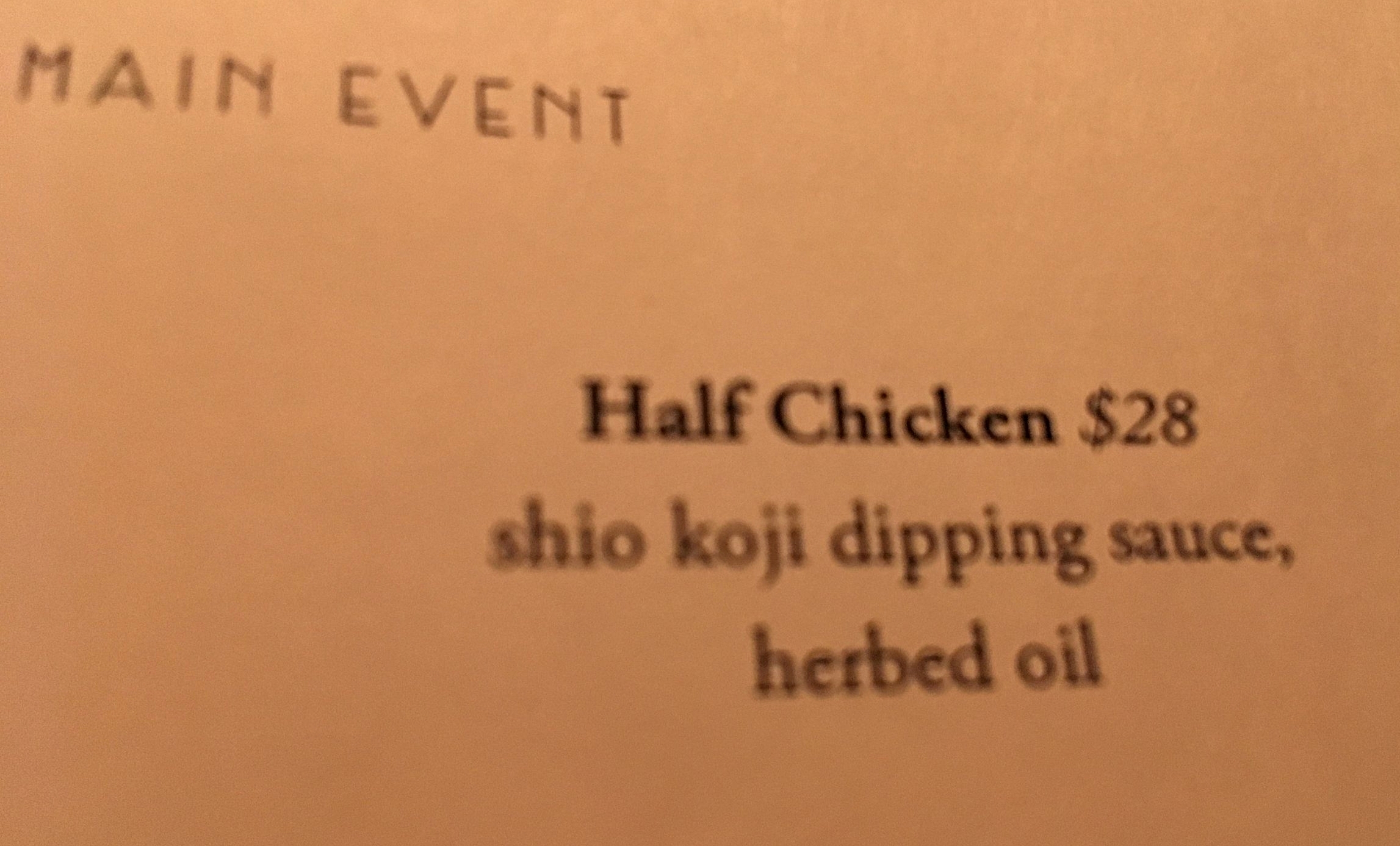 That sauce. Oh, that sauce❤️ Chicken was embedded with chicory and was moist and yummy.
