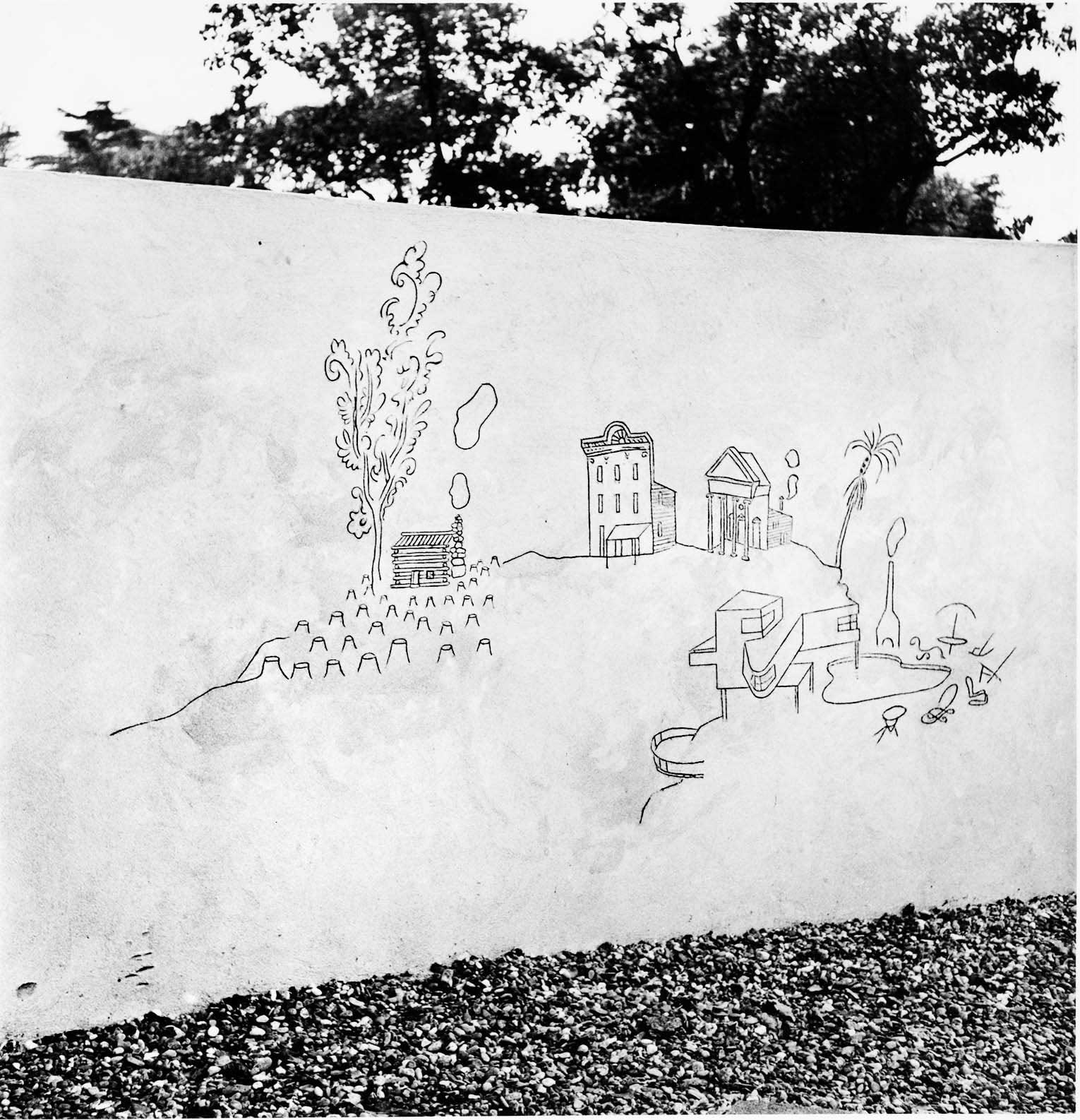 On walls...