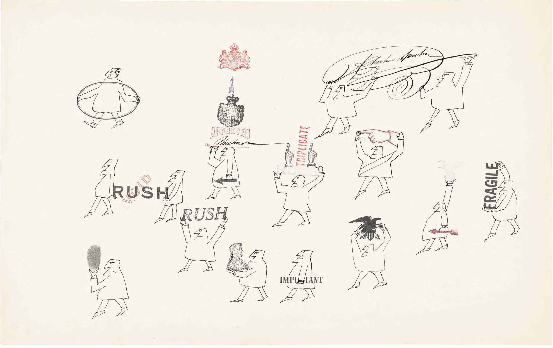 ink, rubber stamps, fingerprints