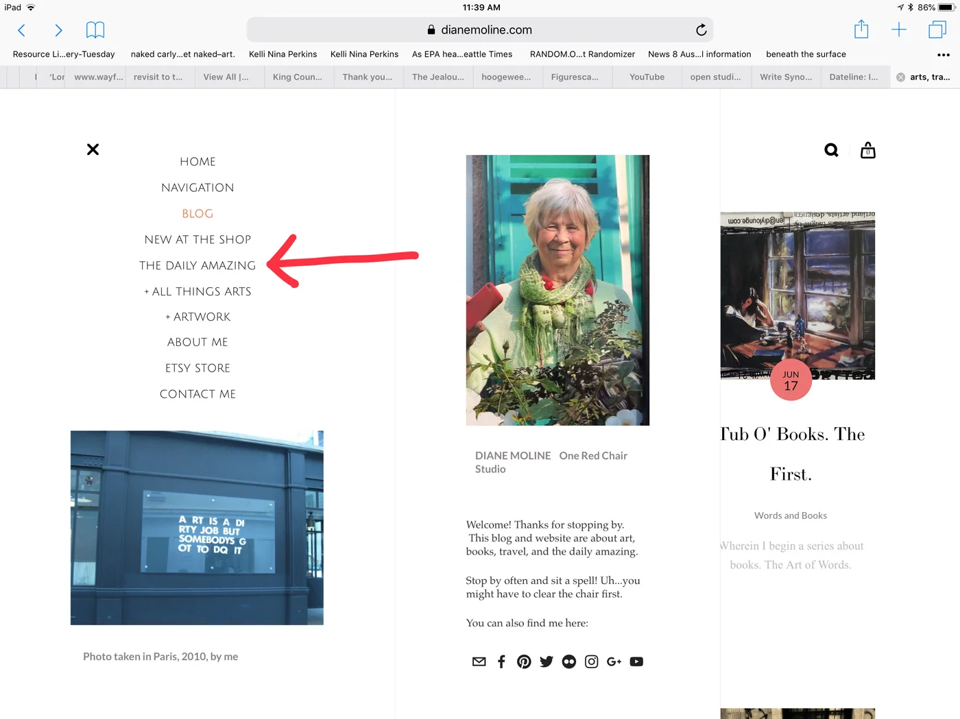 to get to the MENU of all the pages on my site. 