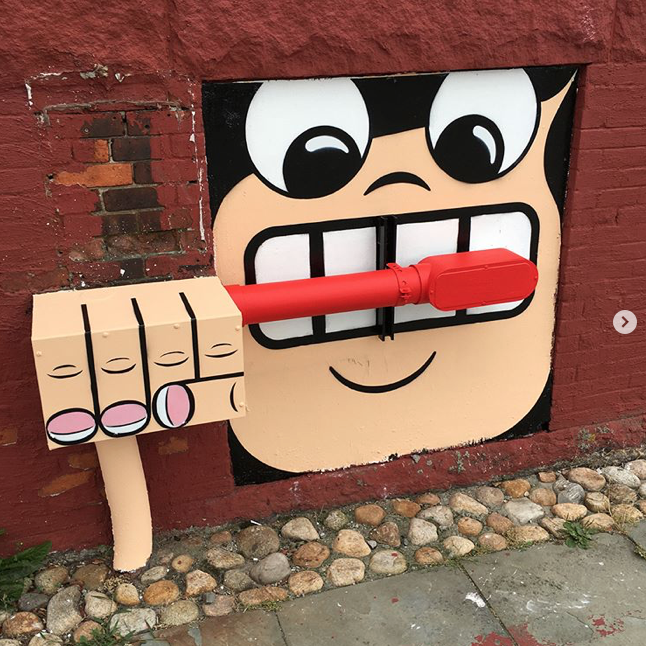 "If the work of tombobnyc doesn't bring a smile to your face, then we don't know what would." Find more whimsical street art by this imaginative artist. tombobnyc