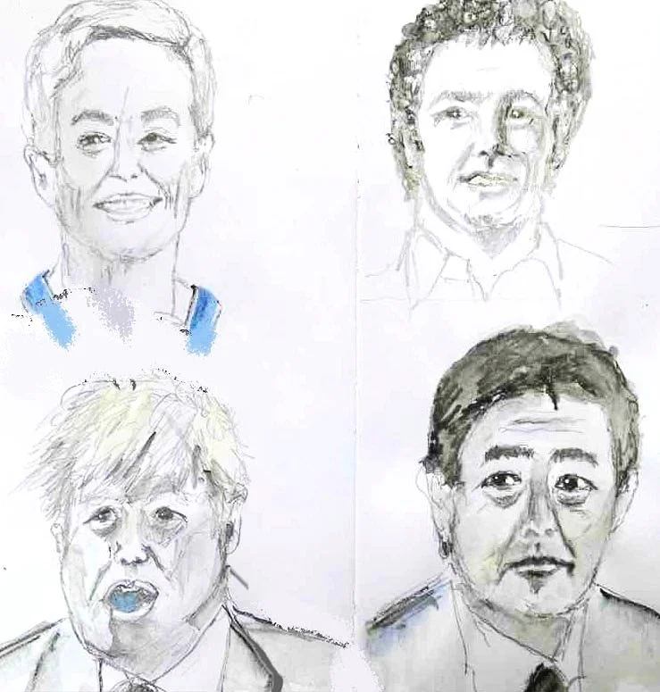 Faces in the newspaper