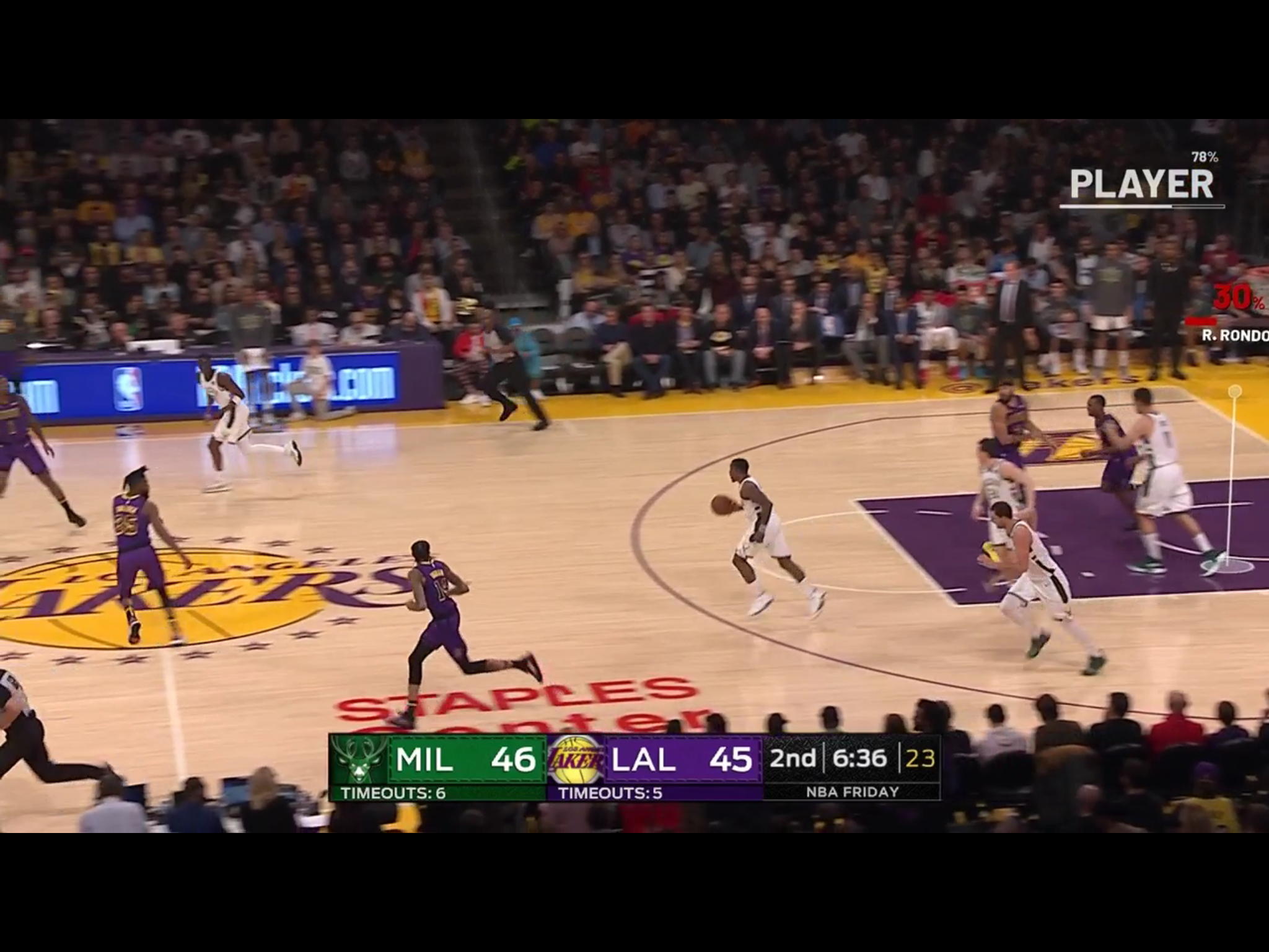  Player missed the shot with red percentage graphic  