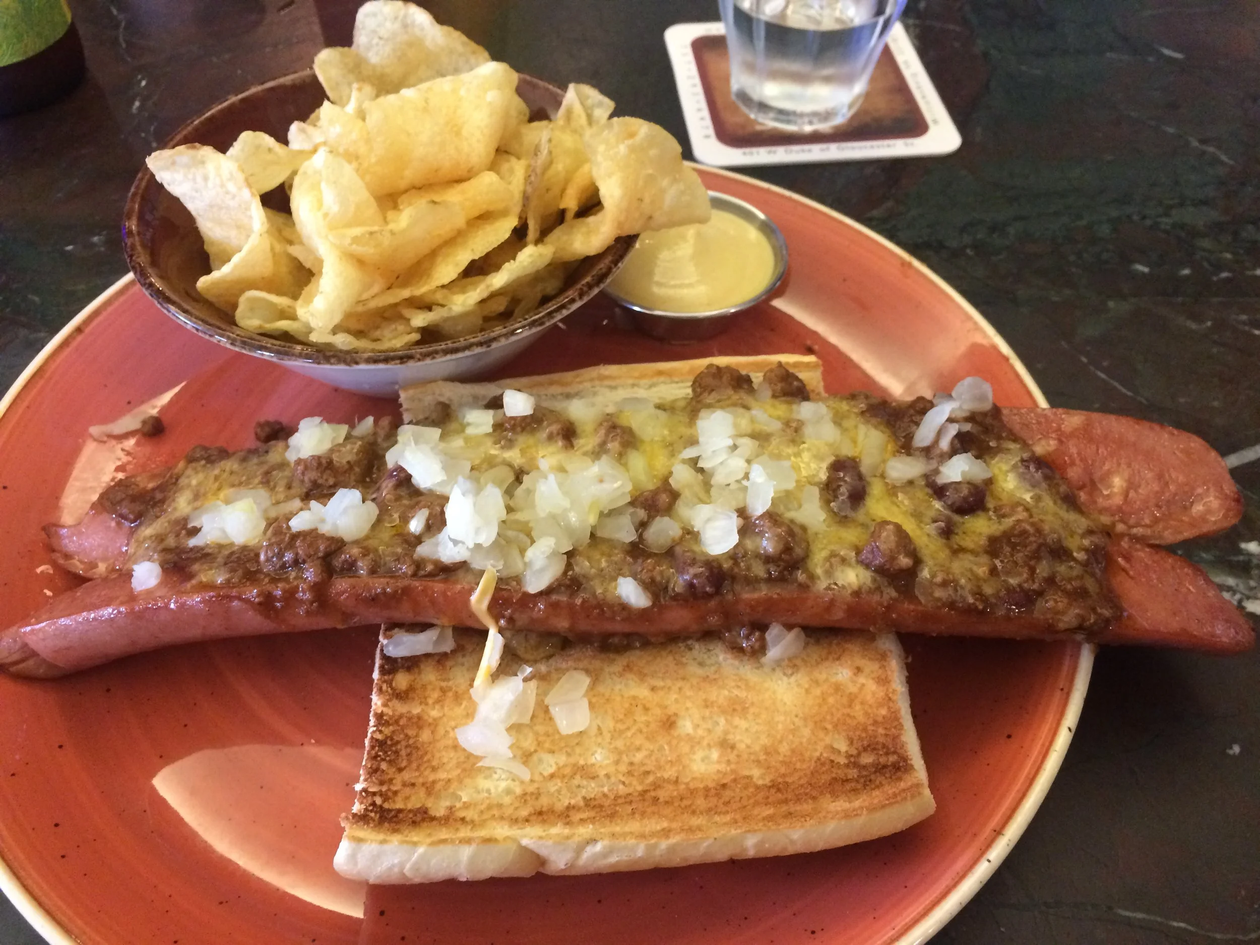 Dish of the Week: A Very Large Griddled Hot Dog from DoG Street Pub in Williamsburg