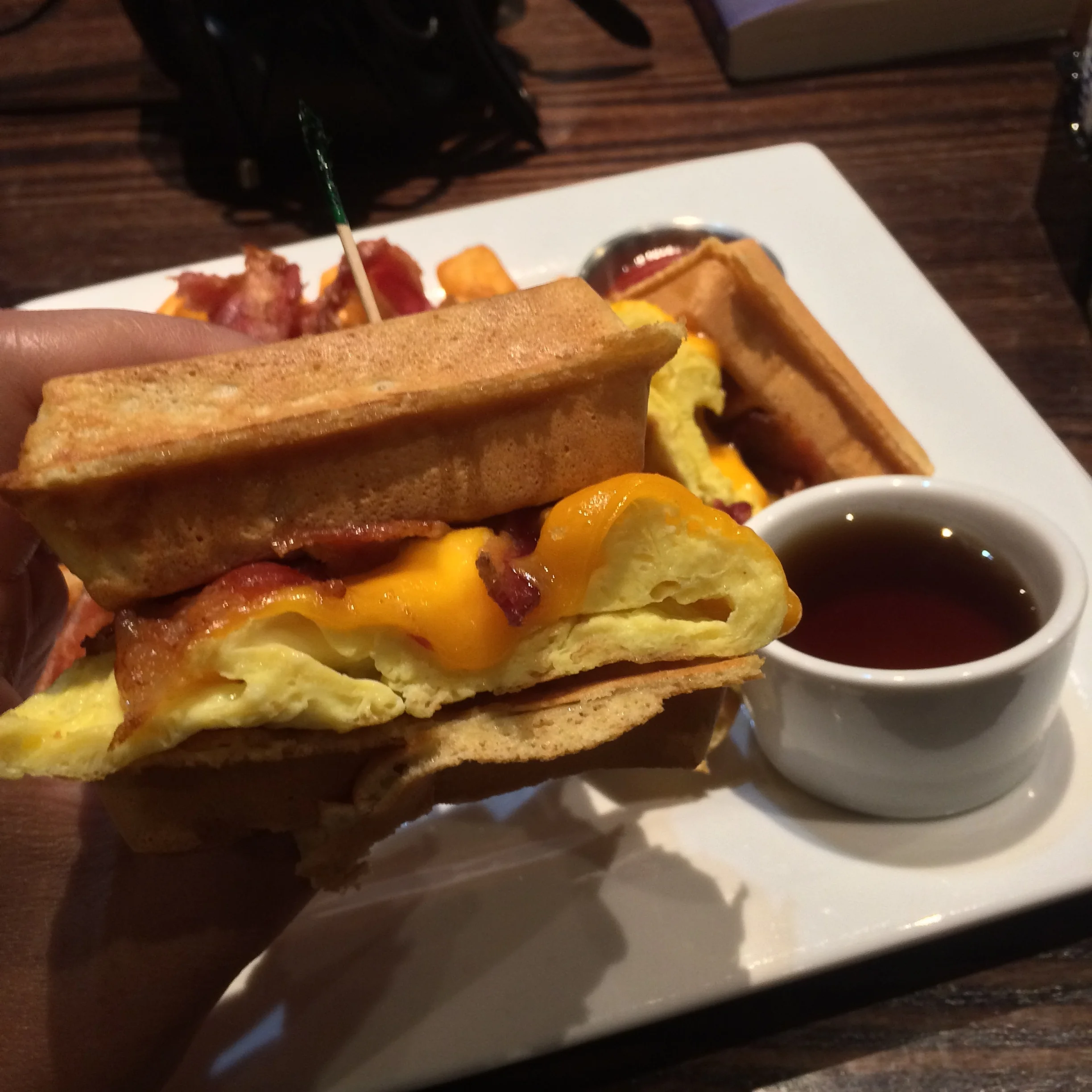 Dish of the Week: Bacon, Egg &amp; Cheese Wafflewich from Baker’s Crust in Virginia Beach
