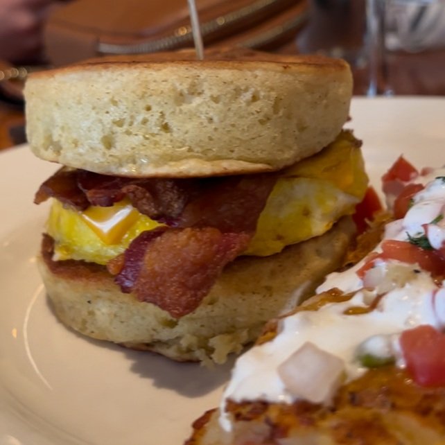 The Hub Pancake Breakfast Sandwich