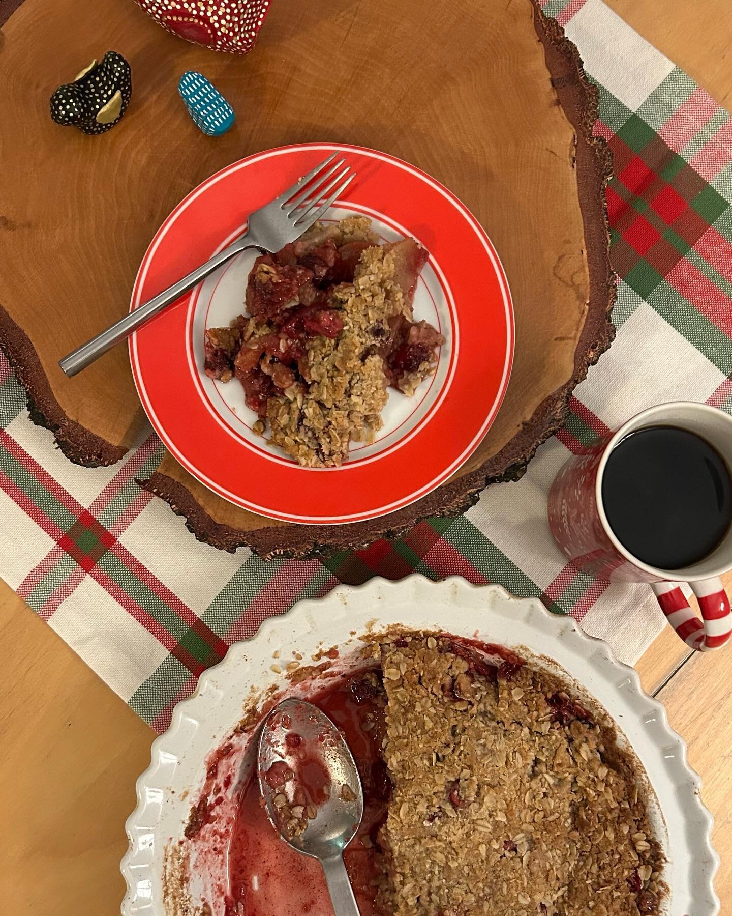 I didn&rsquo;t get the tree up, or any decorations out this weekend, but I did make this best-ever apple cranberry crisp and get out my Christmas mug (oh, and set out those cute little birds by @dianekappa!).