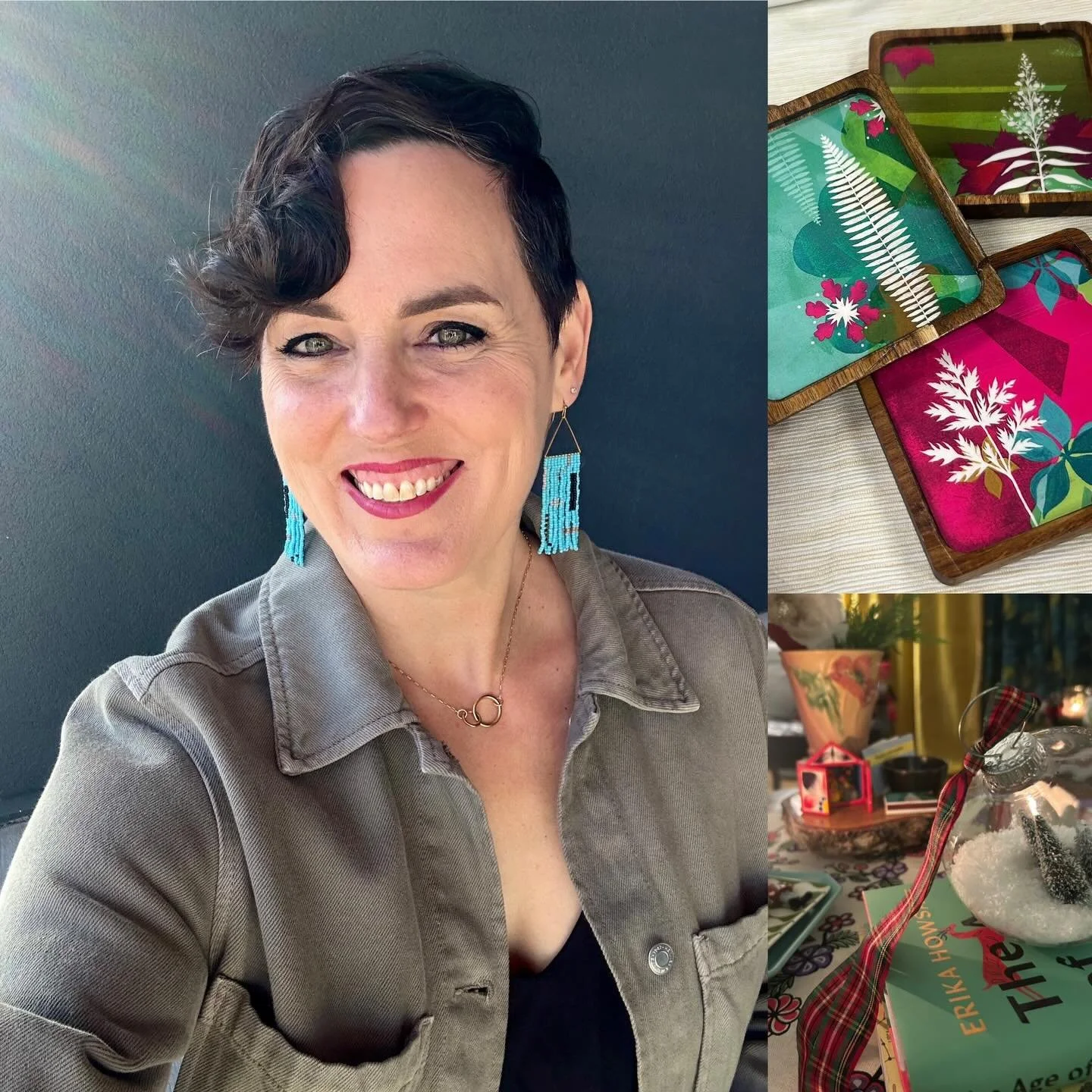 My new coasters sold out today at my second holiday market this week! I will make 4 more sets, so if you want some for yourself or a gift, let me know!