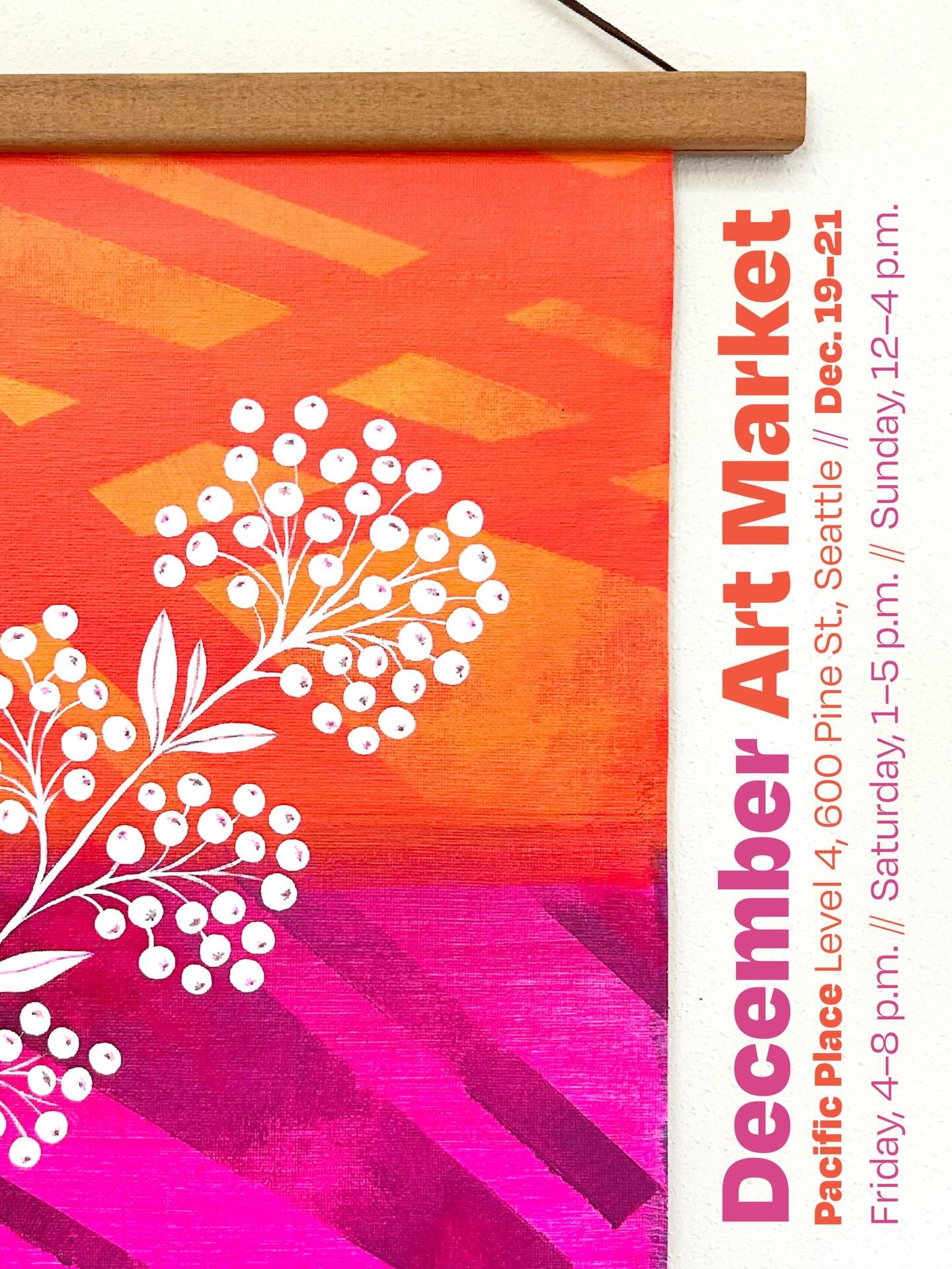 I&rsquo;m excited to be one of the featured artists and vendors at the December Art Market at @pacific_place this weekend! 

I&rsquo;ll have a few of my new acrylic paintings on display Friday&ndash;Sunday. Also, on Saturday and Sunday, I&rsquo;ll be