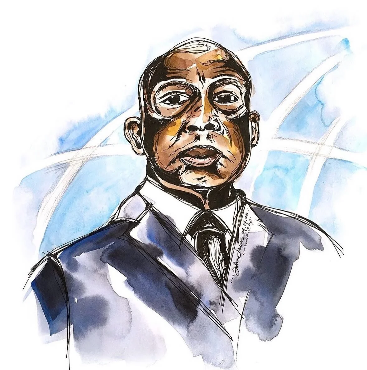 Seeing #allroadsleadtothesouth reminded me of this portrait I painted of John Lewis when he died July 17, 2020. 

Also, when will that bridge be renamed?!?!