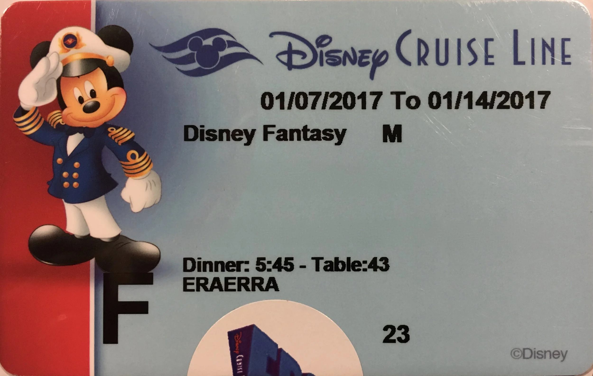 Disney Cruise Line Key To The World Card