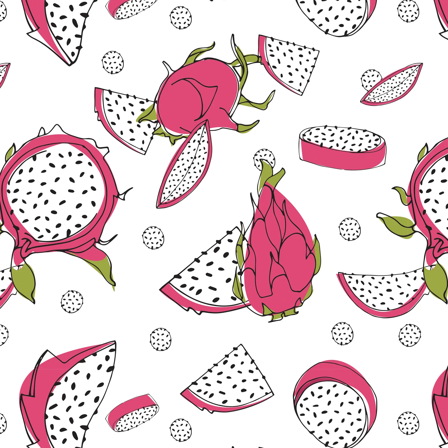 Dragon Fruit II Handsketch and Illustrator