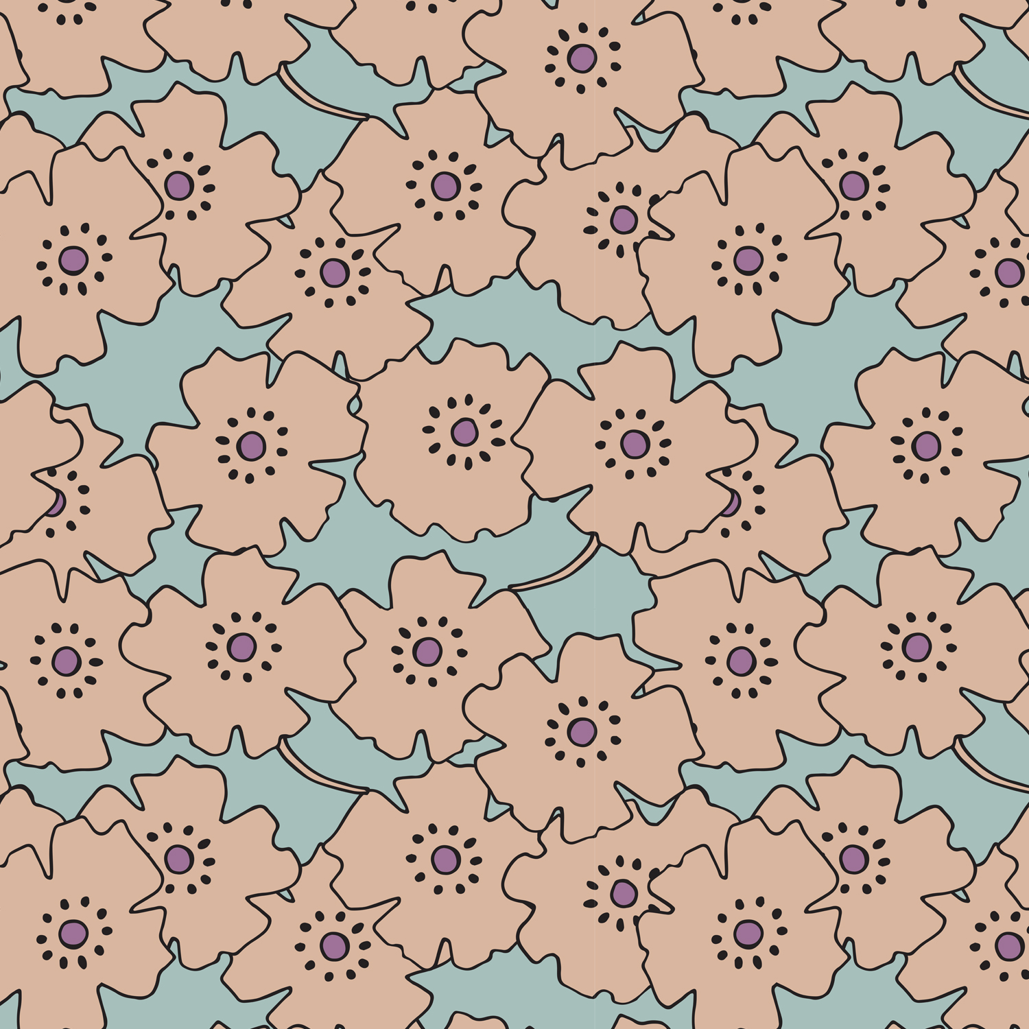 Anemones III Handsketch and Illustrator