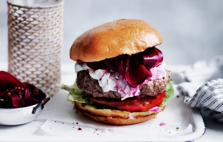 Burgers With Pickled Beetroot