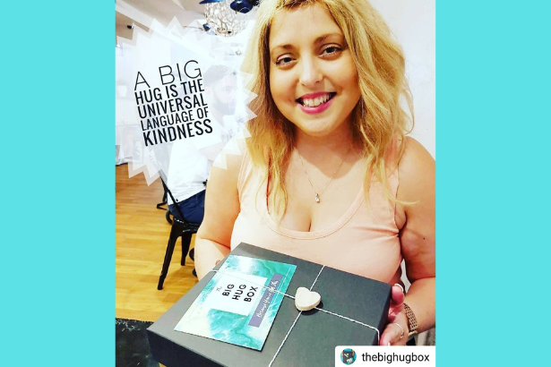 Tracy Receiving the First Random Hug Of Kindness Box