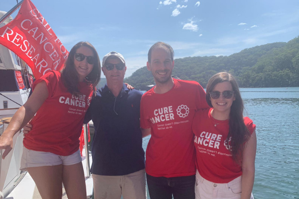  Sarah Cross, Cure Cancer Chairman Phillip Corne, Dr Mark Pinese and Emma Davies 