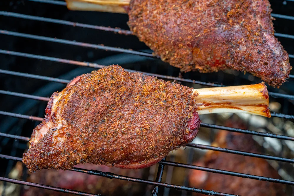 Smoked and Braised Lamb shanks by Perth BBQ School