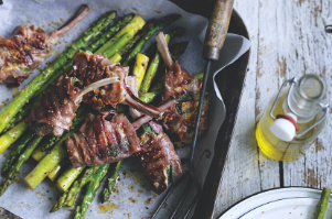Will &amp; Steve's Lamb Sage and Prosciutto with Caramelised Asparagus