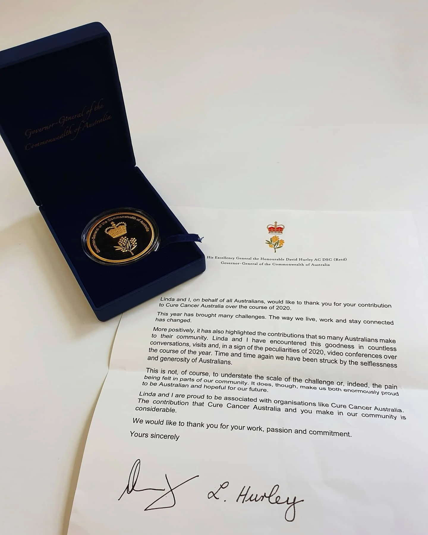 Cure Cancer’s work recognised by the Governor-General of Australia