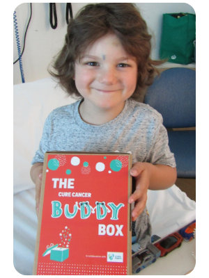 Bastion, aged 5 and a Acute Lymphoblastic Leukaemia patient with his very own Buddy Box
