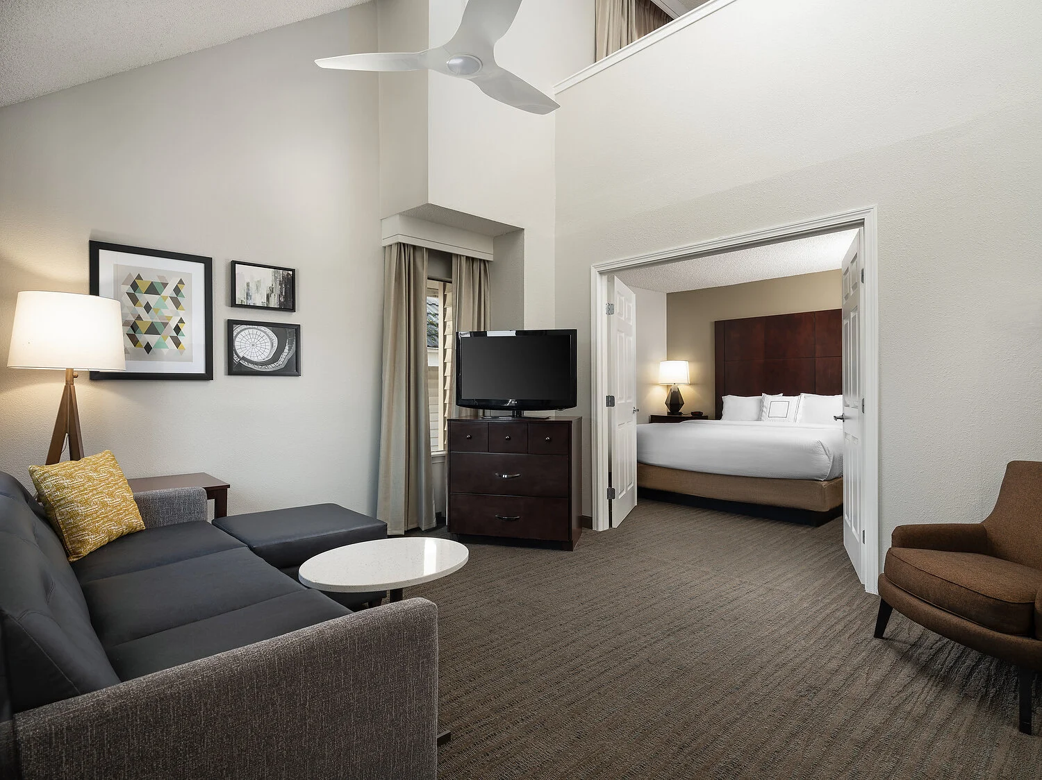 Residence Inn bellvue 2 bedroom suite living area.JPG