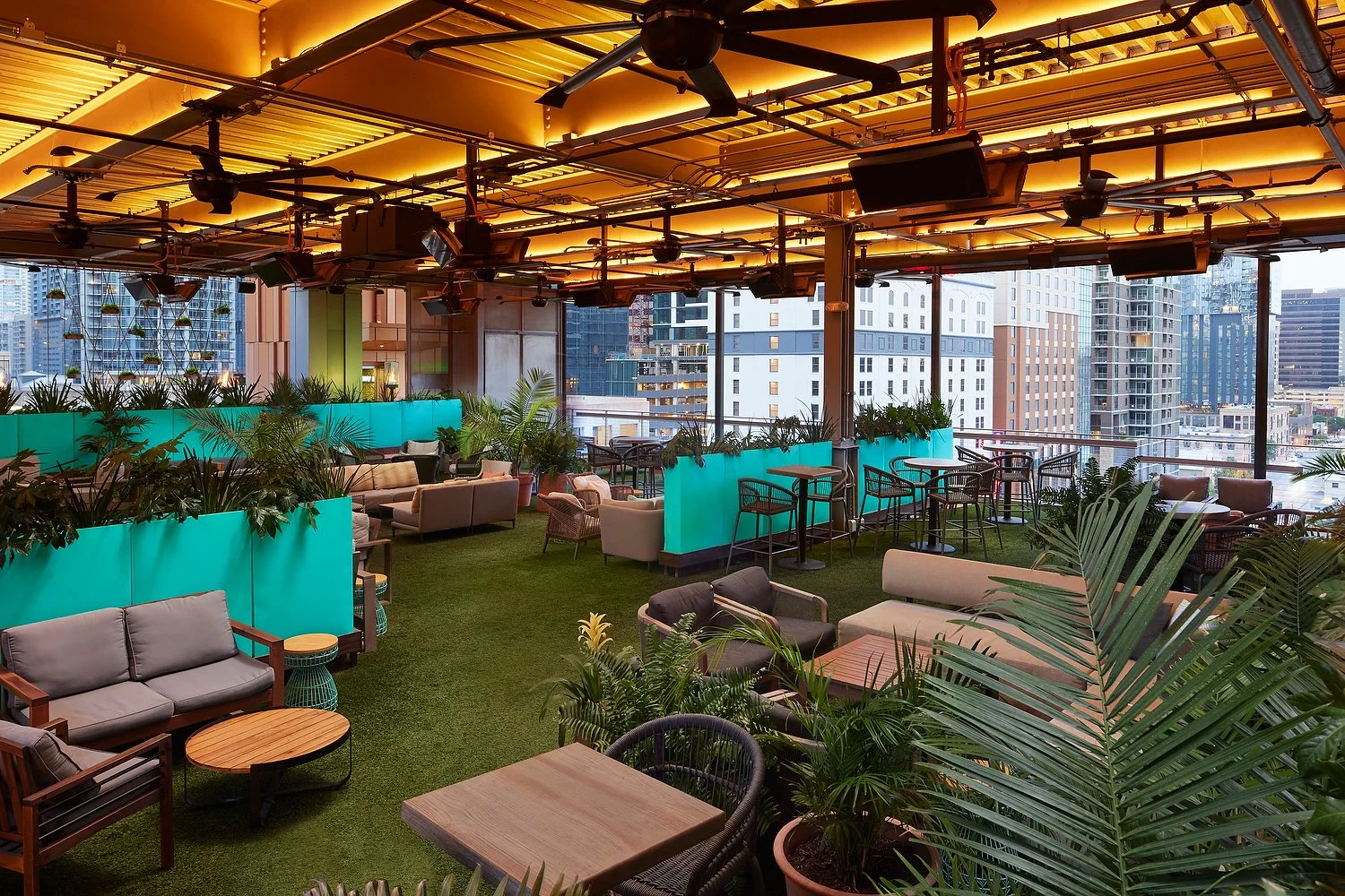Austin Marriott rooftop lounge toward city.JPG