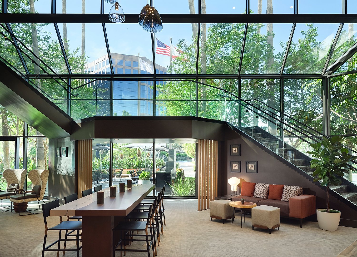 Irvine Sonesta lobby communal table.JPG