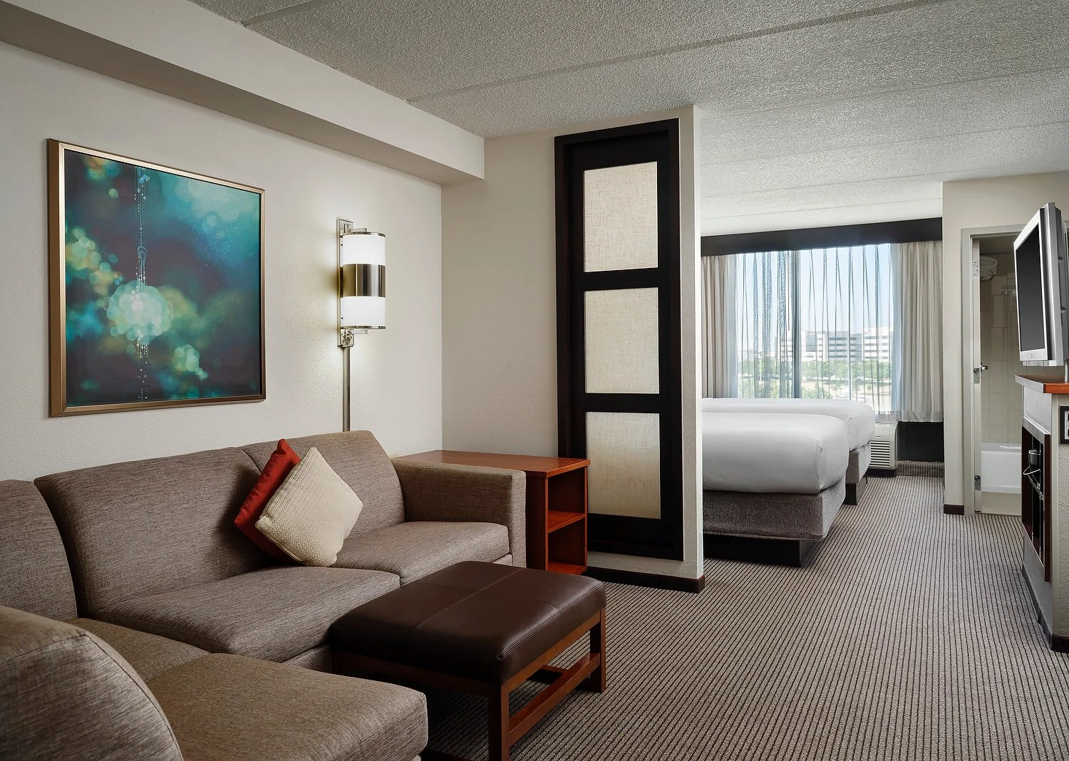 Dallas Plano Hyatt House room 613 double high floor view.JPEG