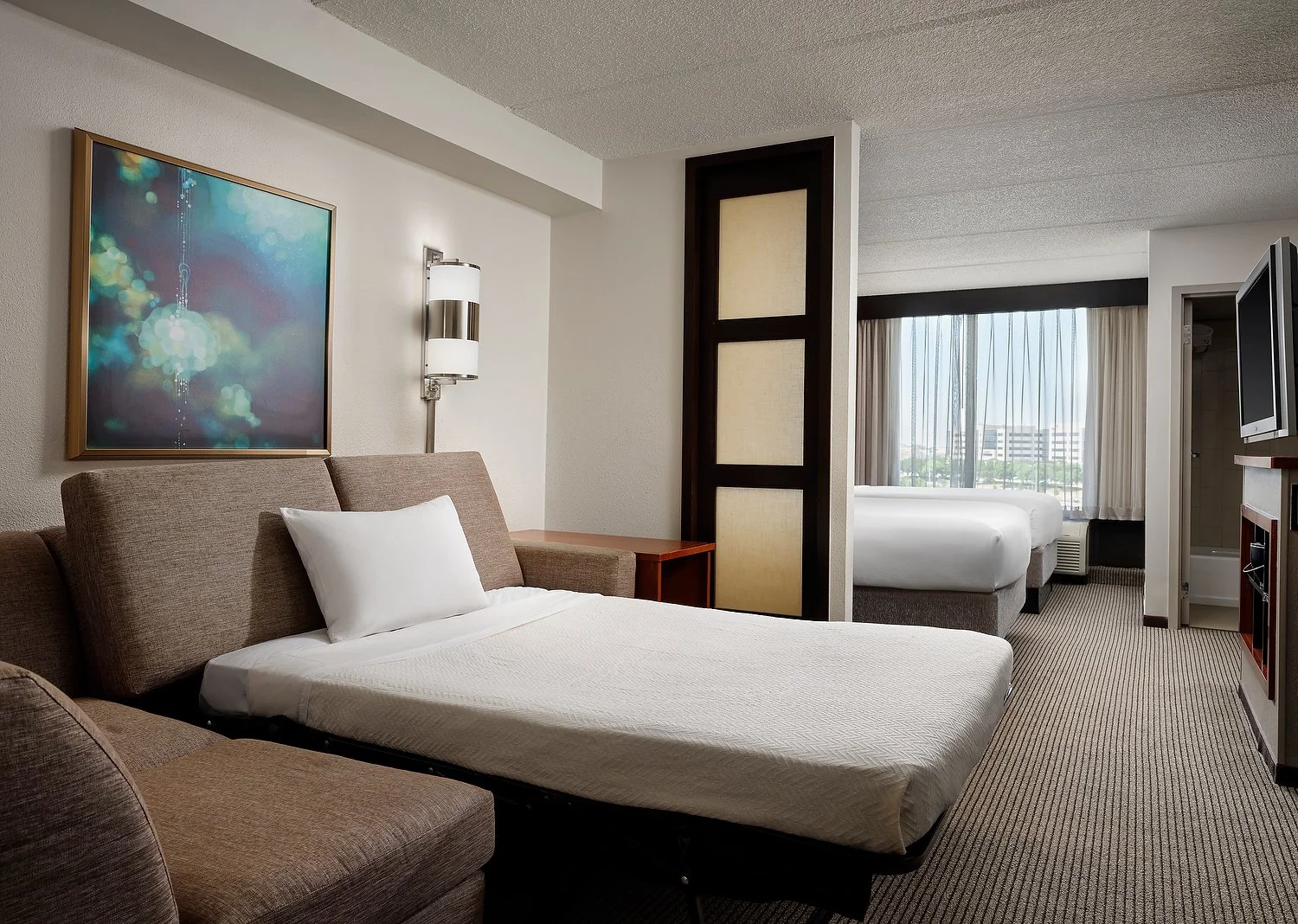 Dallas Plano Hyatt House room 613 sofa bed.JPEG