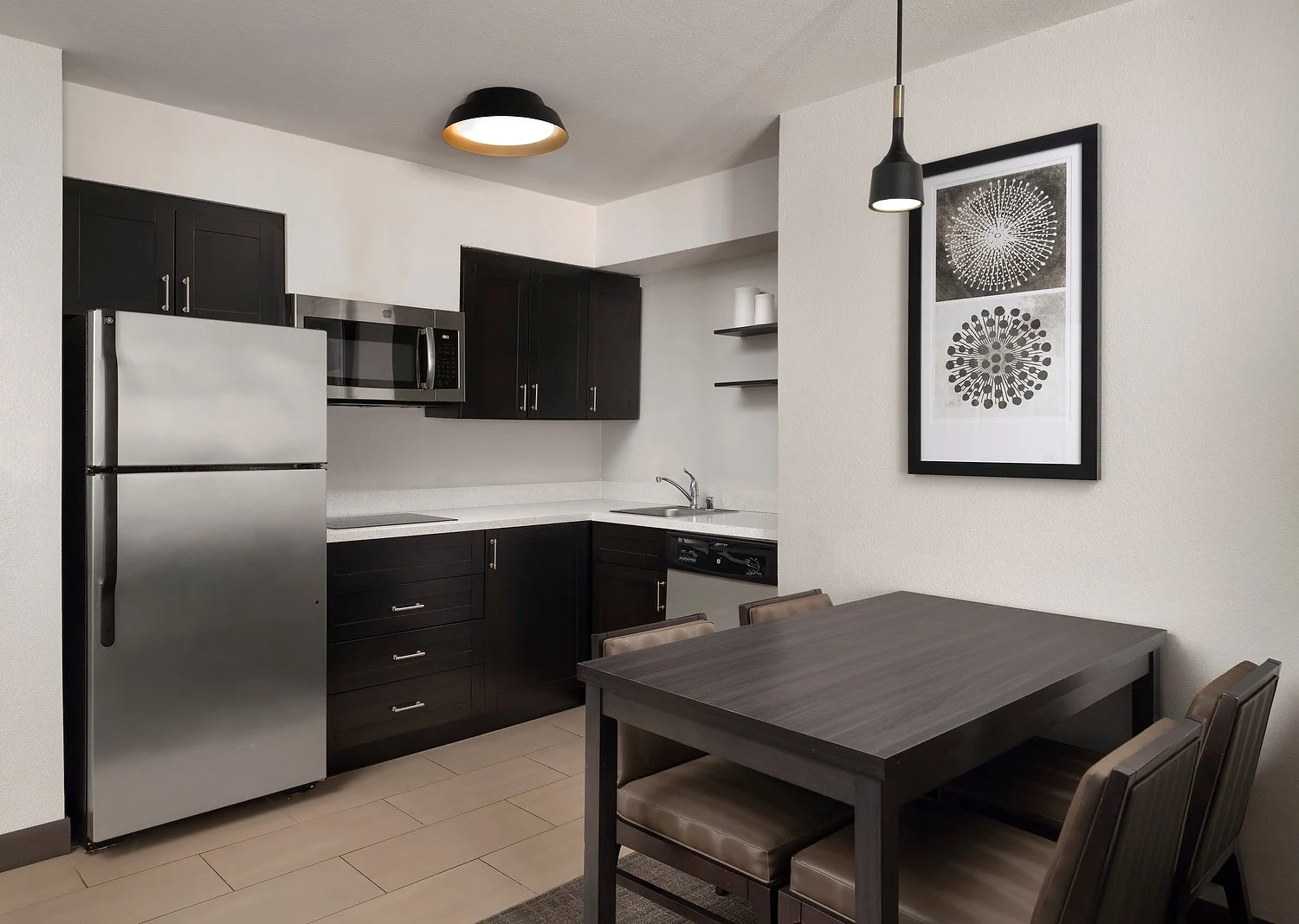 Stockton Residence Inn room 305 2 bedroom suite kitchen.JPG