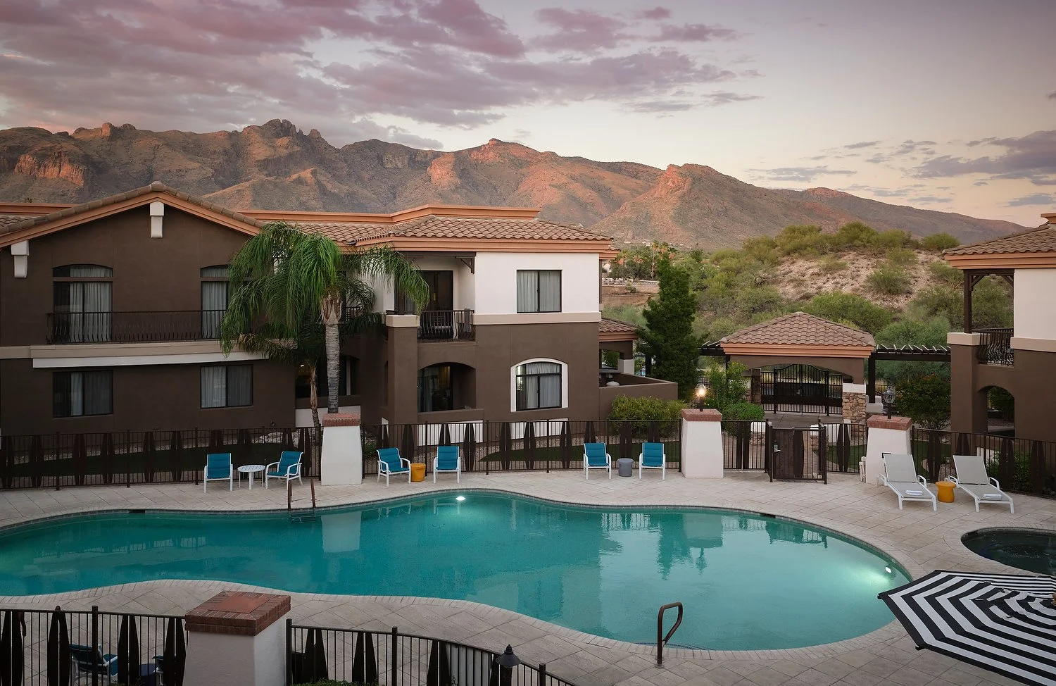 Embassy Suites pool dusk.JPG