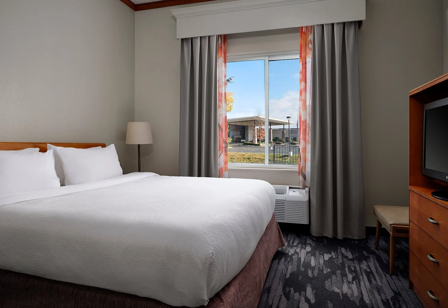 Fairfield Inn room 112 bedroom.JPG